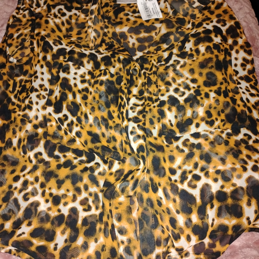 Bisou Bisou Animal Print Blouse - Brown and Black - Picture 3 of 4
